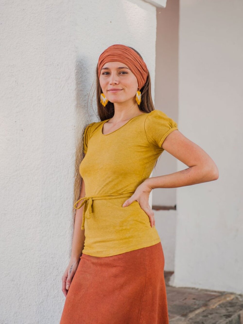 SOLD - Bohemian Folk Hemp Top